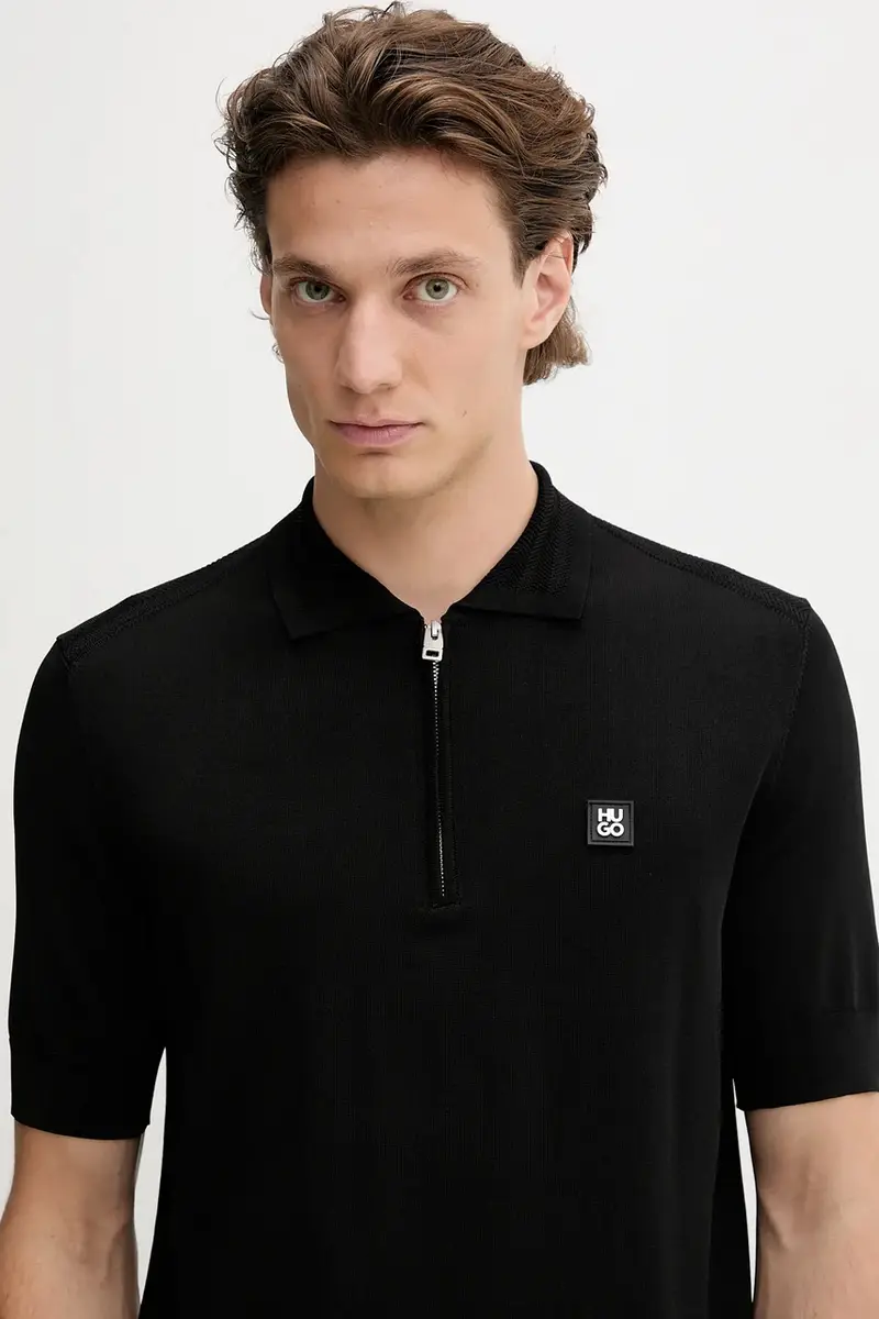 HUGO Polo Uomo Nero 2985802 miniatura 4