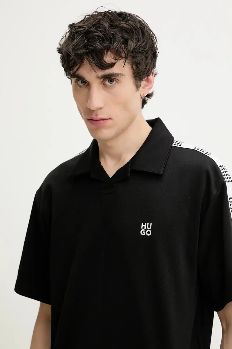 HUGO Polo Uomo Nero 3335694 miniatura 4