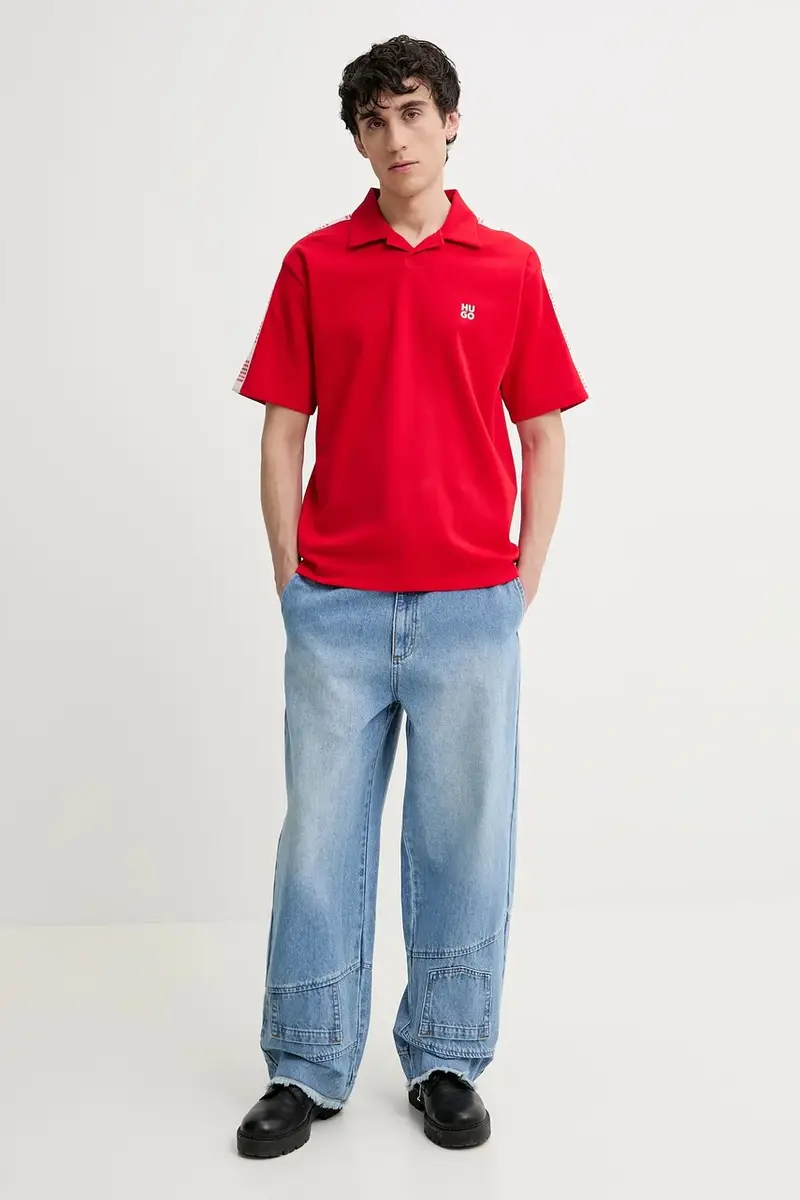 HUGO Polo Uomo Rosso 3348632 miniatura 2