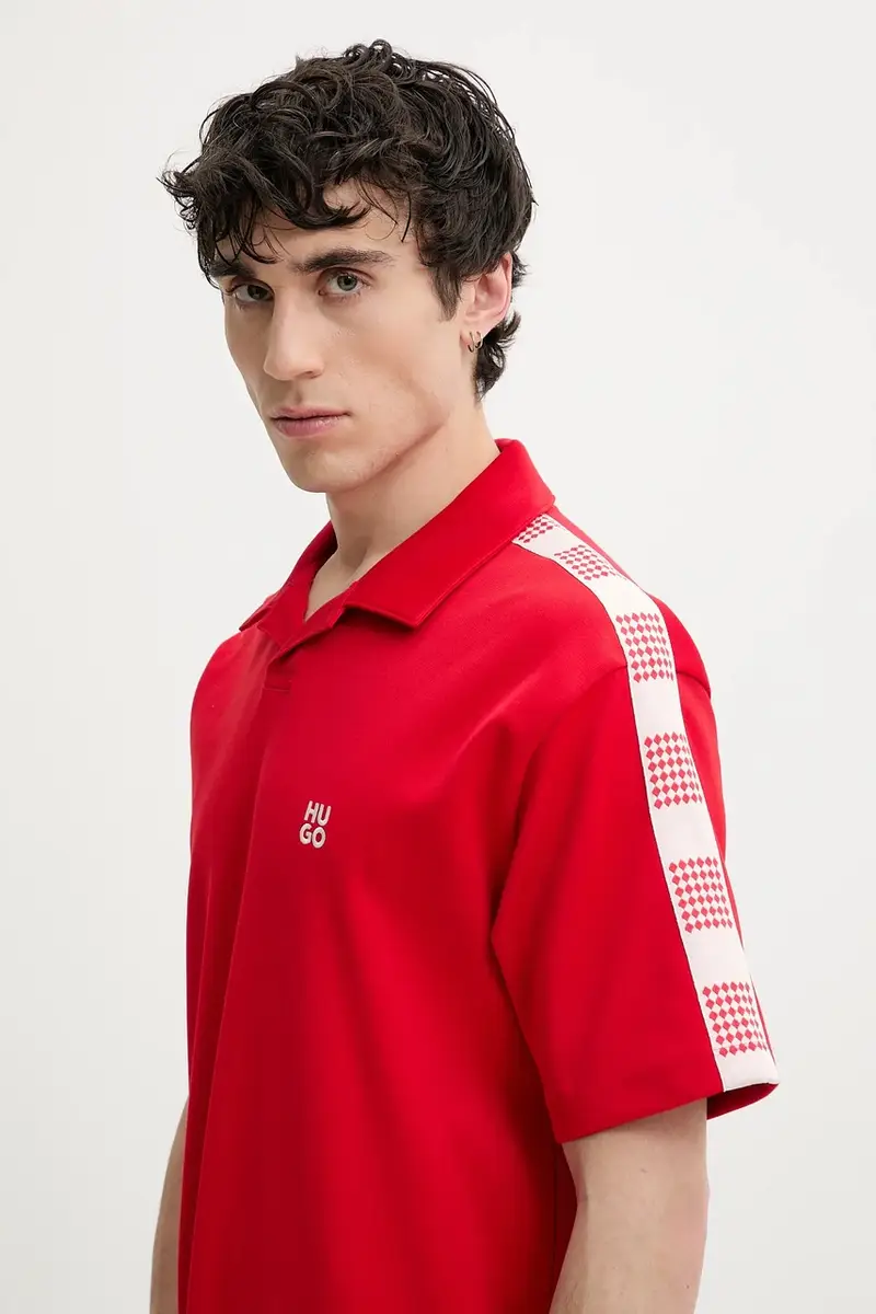 HUGO Polo Uomo Rosso 3348632 miniatura 4