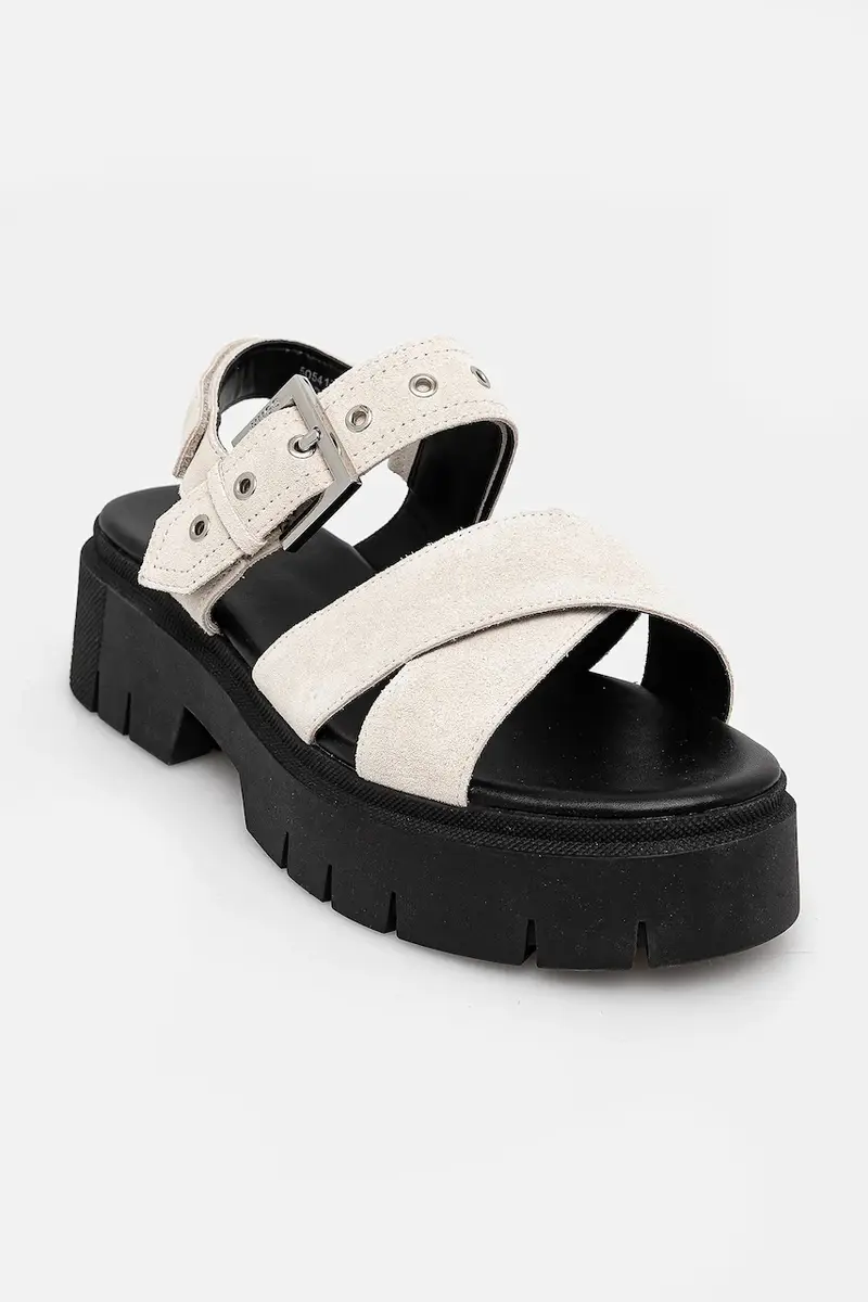 sandali in camoscio Kris donna colore beige 50541753