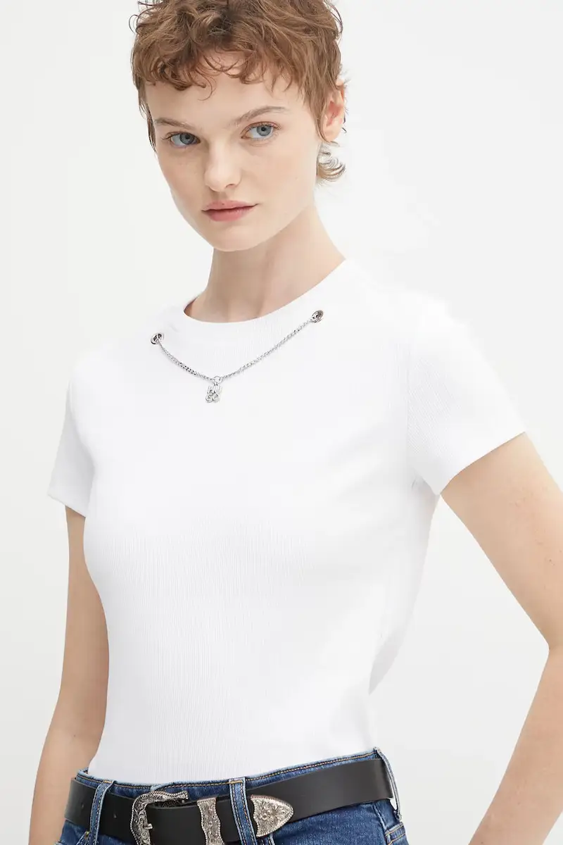 HUGO T-shirt Donna Bianco 3578102 miniatura 4