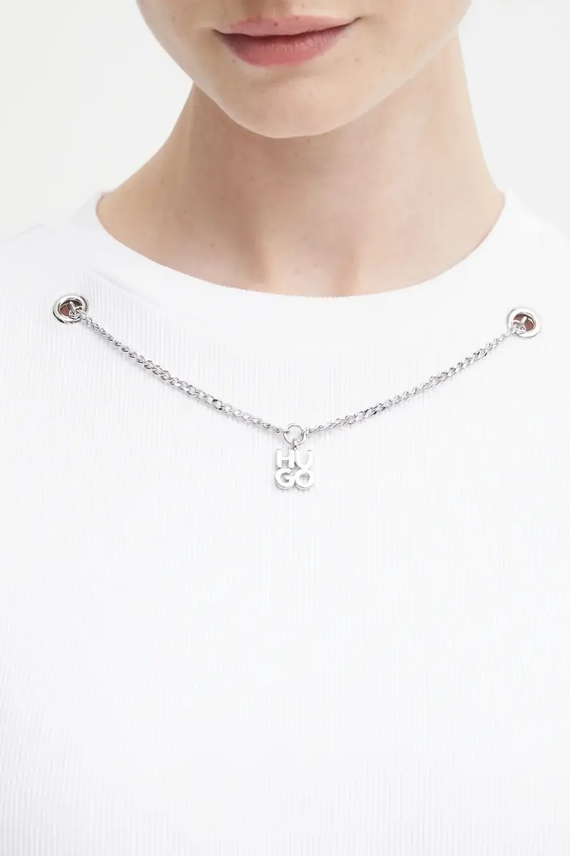 HUGO T-shirt Donna Bianco 3578102 miniatura 5