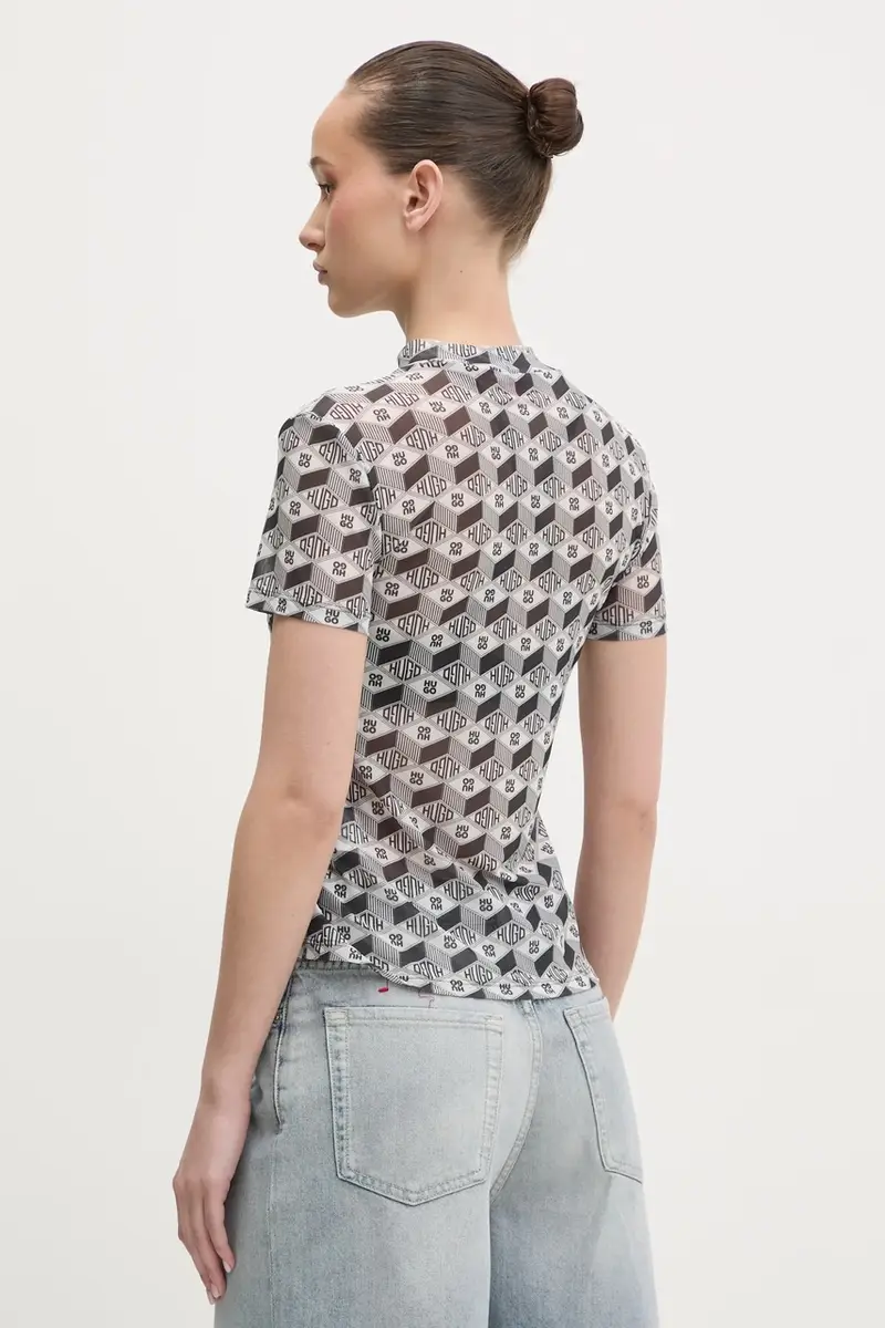 HUGO T-shirt Donna Grigio 3324838 miniatura 3