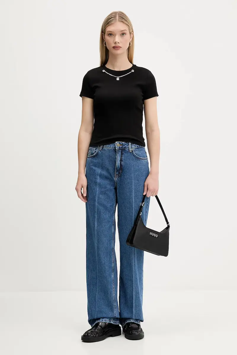 HUGO T-shirt Donna Nero 3153078 miniatura 2