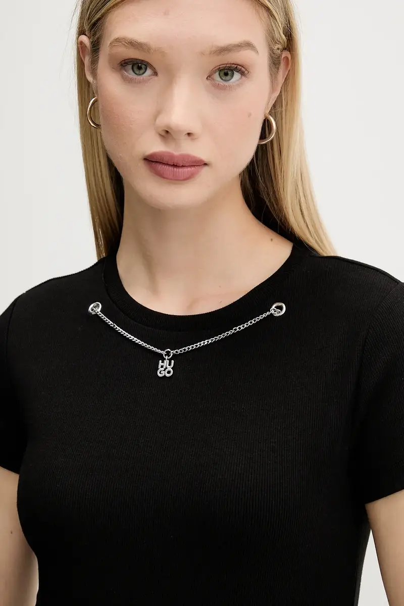 HUGO T-shirt Donna Nero 3153078 miniatura 4