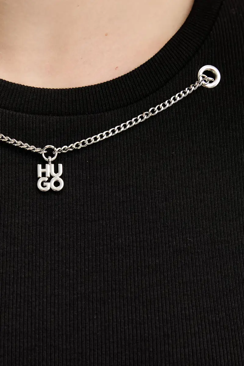 HUGO T-shirt Donna Nero 3153078 miniatura 5