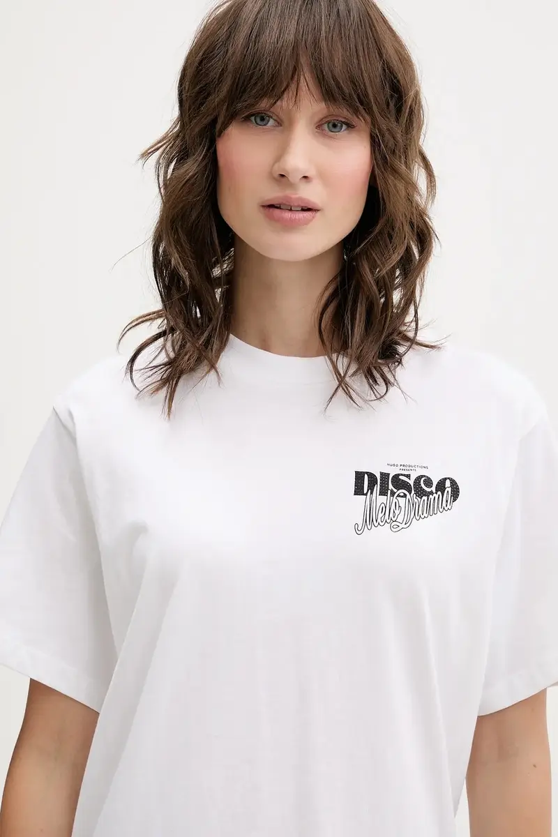 HUGO T-shirt Donna Beige 3765644 miniatura 4