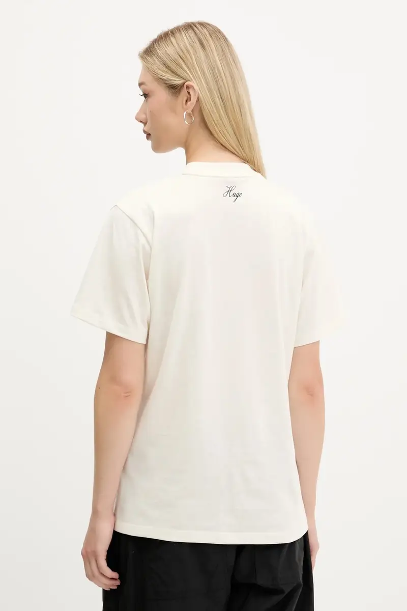 HUGO T-shirt Donna Beige 3242574 miniatura 3