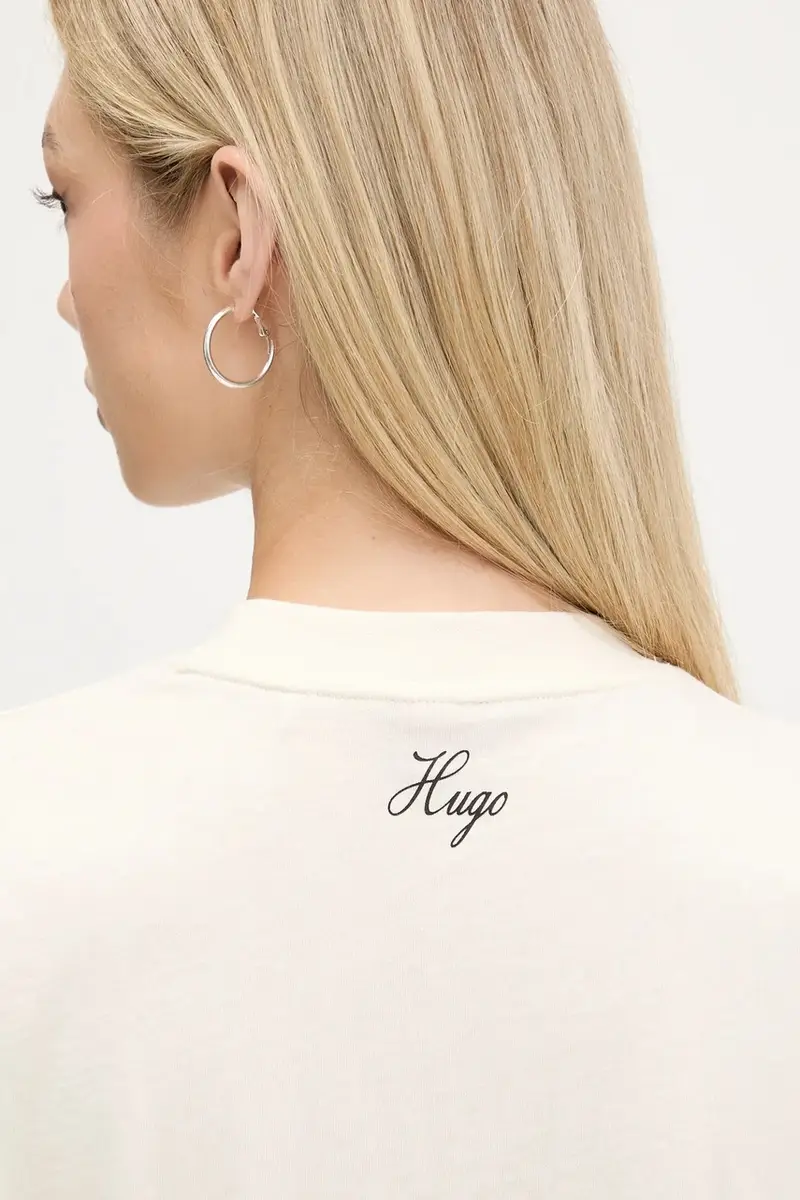 HUGO T-shirt Donna Beige 3242574 miniatura 5