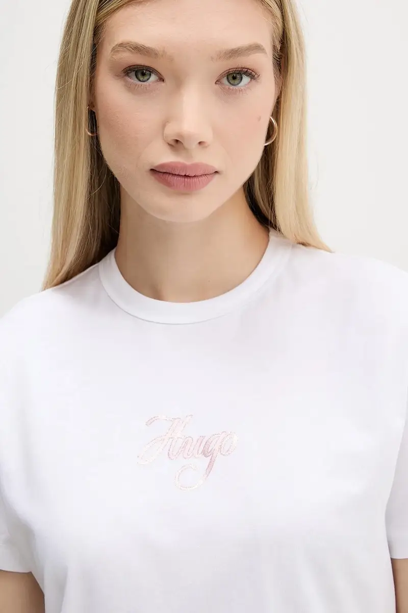 HUGO T-shirt Donna Bianco 3578092 miniatura 4