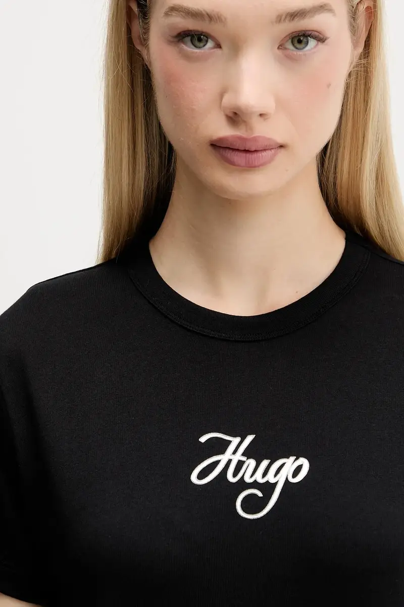 HUGO T-shirt Donna Nero 3645929 miniatura 4