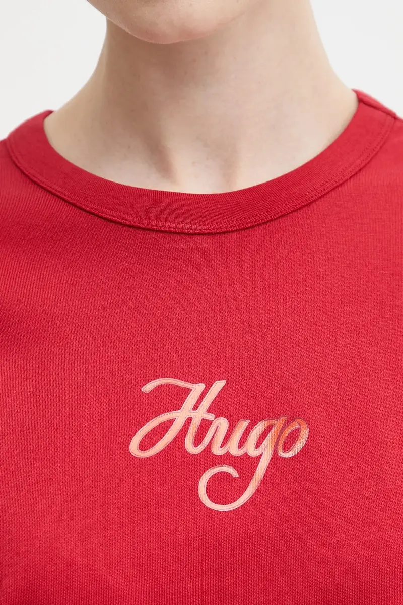 HUGO T-shirt Donna Rosso 3667191 miniatura 5