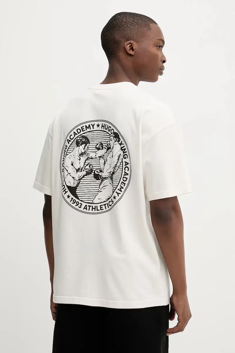 HUGO T-shirt Uomo Beige 2982301 miniatura 3