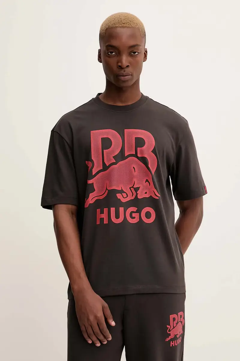 HUGO T-shirt Uomo Marrone 3619783