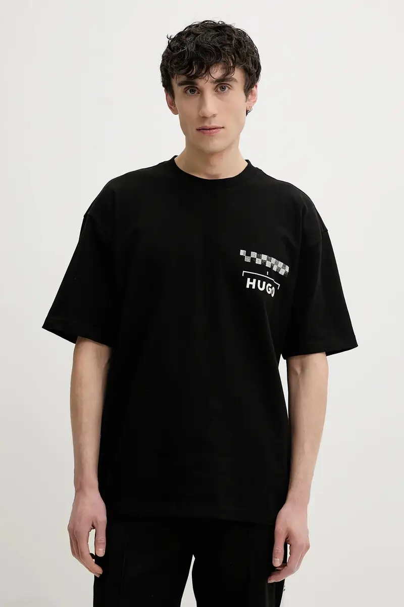 HUGO T-shirt Uomo Nero 3335345 miniatura 3