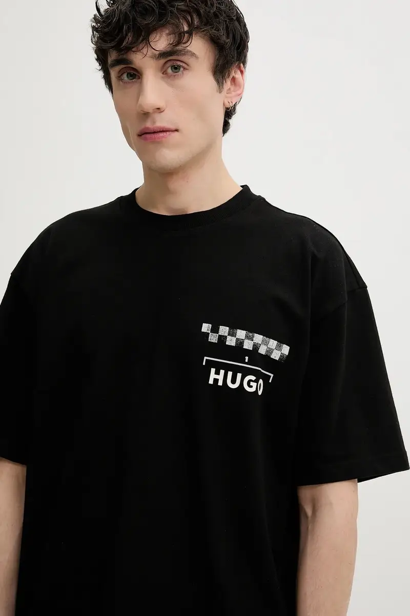 HUGO T-shirt Uomo Nero 3335345 miniatura 4