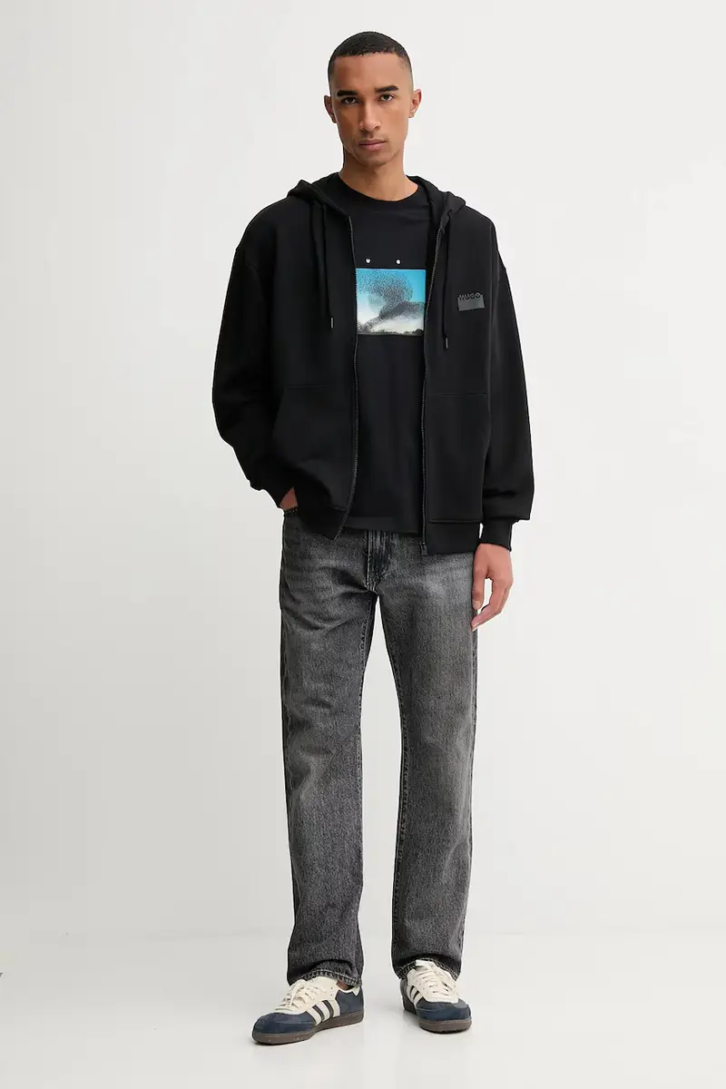 HUGO T-shirt Uomo Nero 3646508 miniatura 2