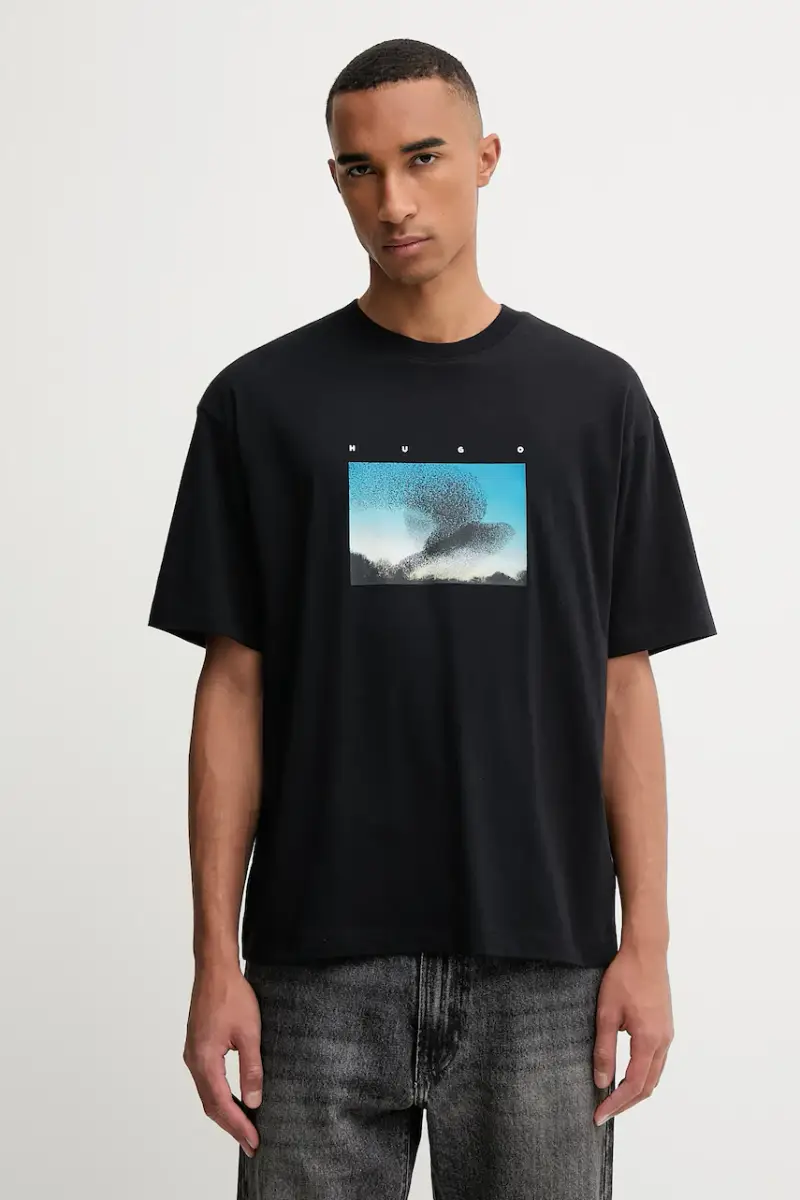 HUGO T-shirt Uomo Nero 3646508 miniatura 3