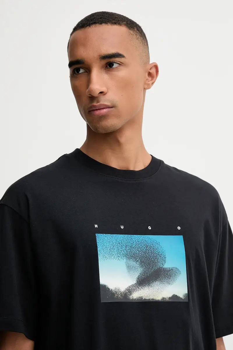 HUGO T-shirt Uomo Nero 3646508 miniatura 4