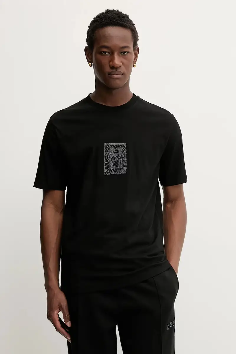 HUGO T-shirt Uomo Nero 3777814