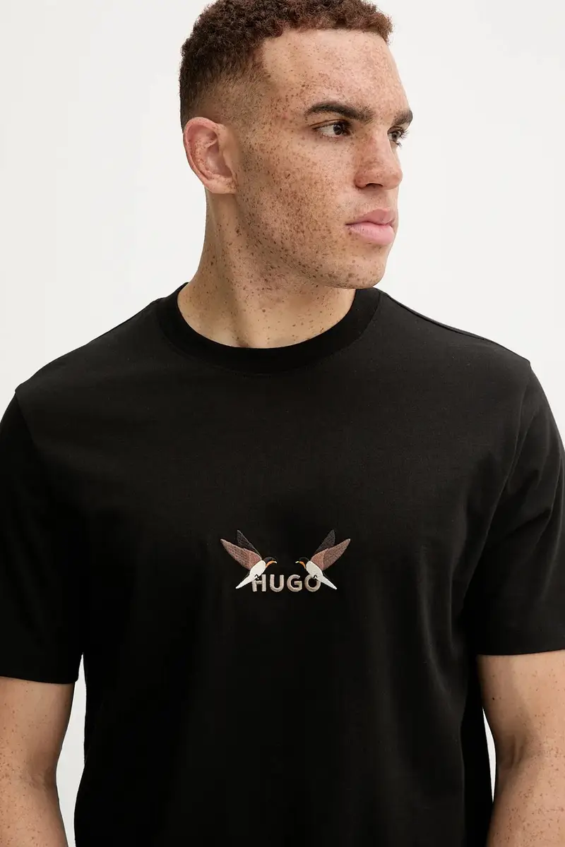 HUGO T-shirt Uomo Nero 3646220 miniatura 4