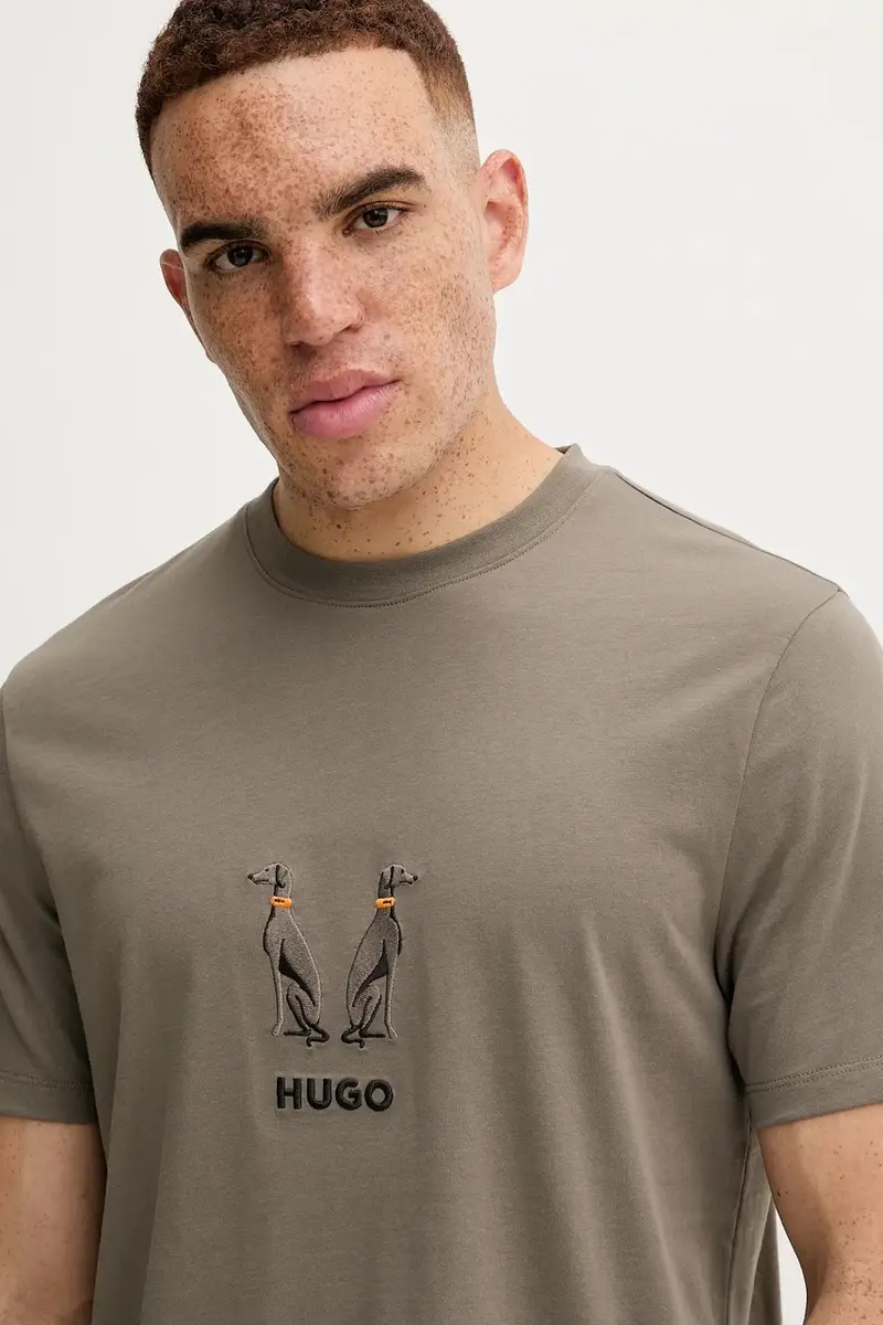 HUGO T-shirt Uomo Verde 3669885 miniatura 4