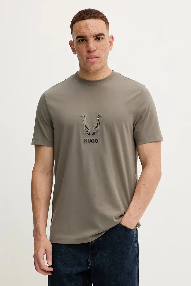 HUGO T-shirt Uomo Verde 3669885