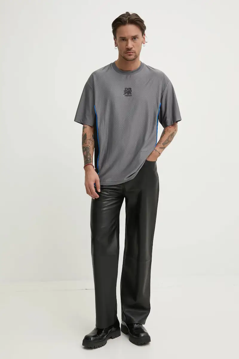 HUGO T-shirt Uomo Grigio 3487921 miniatura 2