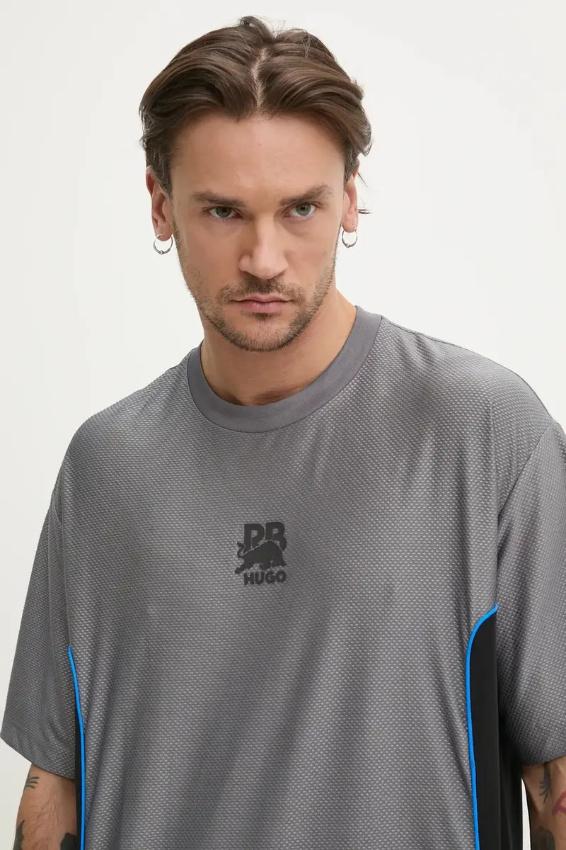 HUGO T-shirt Uomo Grigio 3487921 miniatura 4