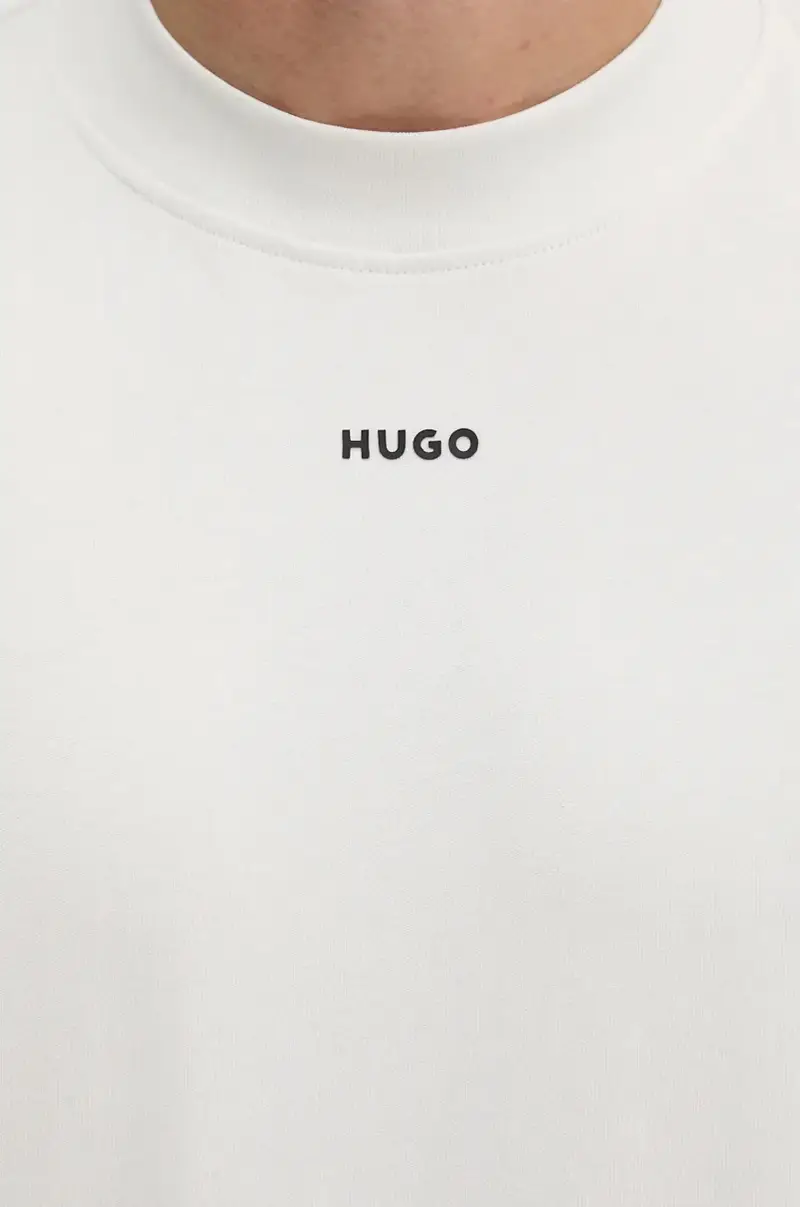 top a maniche lunghe in cotone colore beige miniatura 5