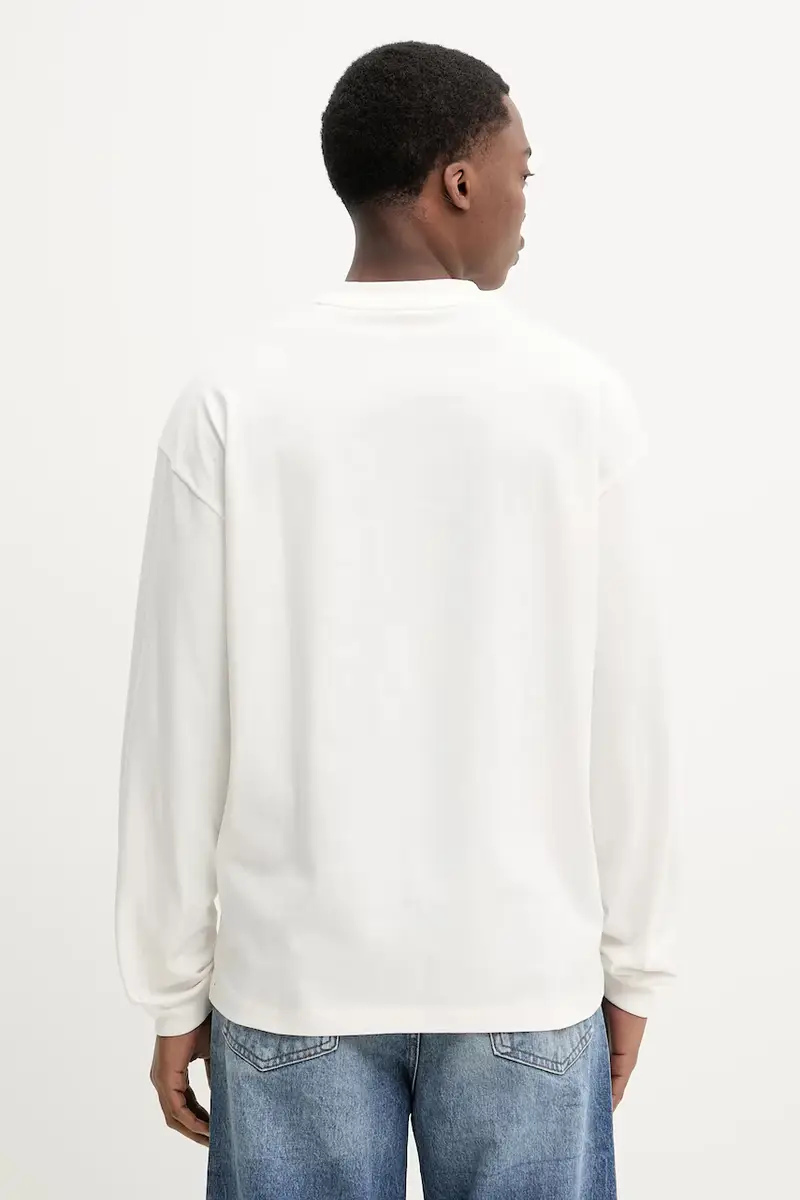 top a maniche lunghe in cotone colore beige 50511029 Bianco miniatura 3