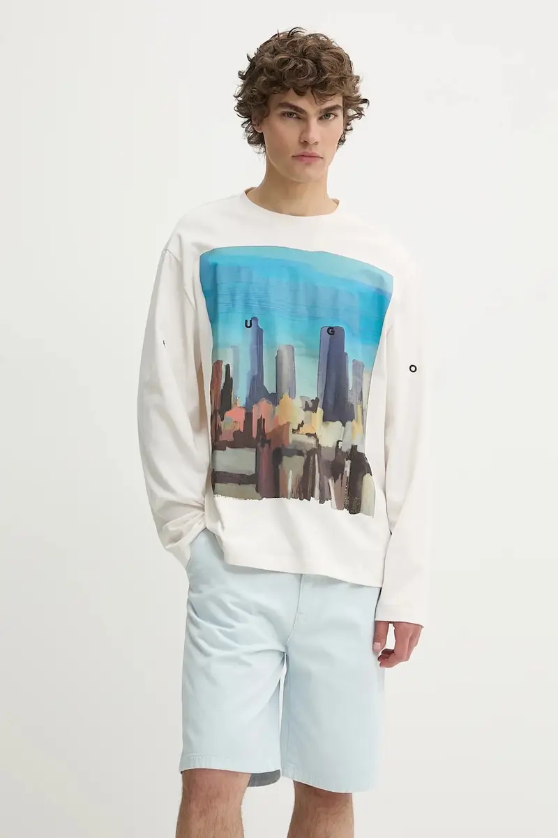 top a maniche lunghe in cotone colore bianco 50539003