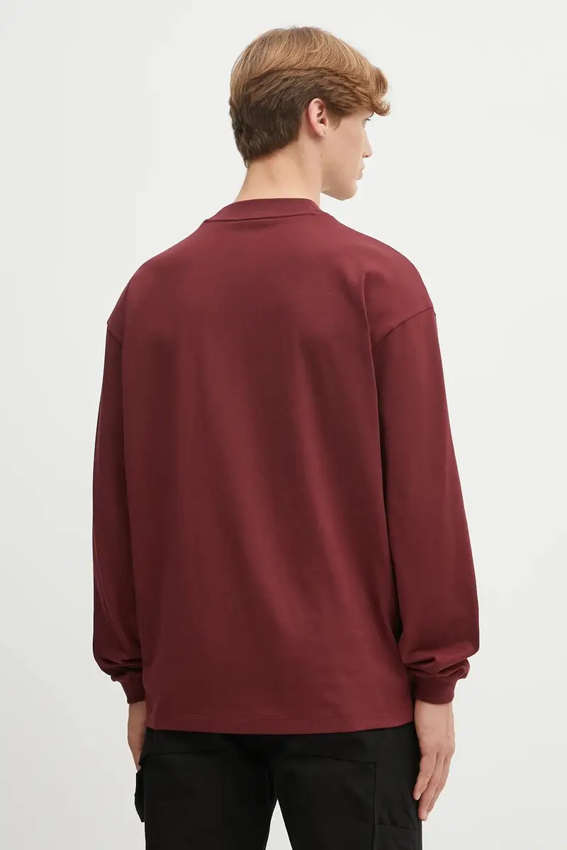 top a maniche lunghe in cotone colore blu 50511029 Granata miniatura 3