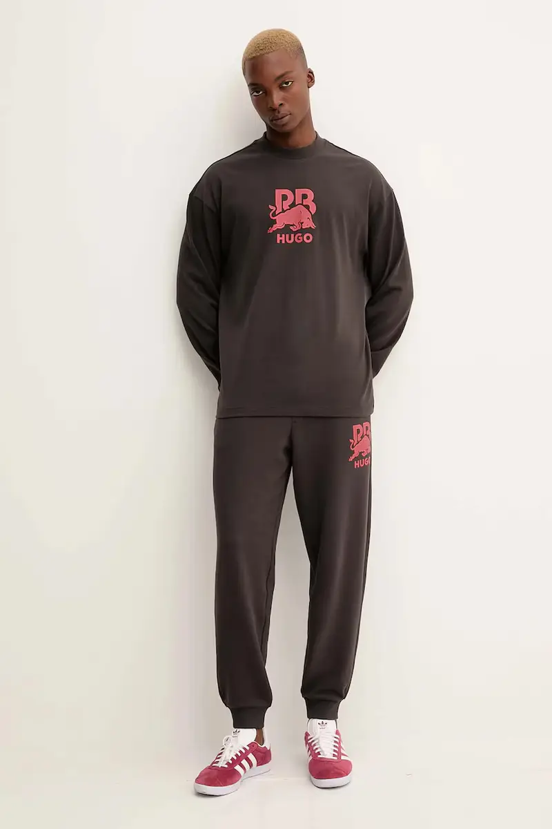 top a maniche lunghe in cotone colore marrone 50551830 miniatura 2