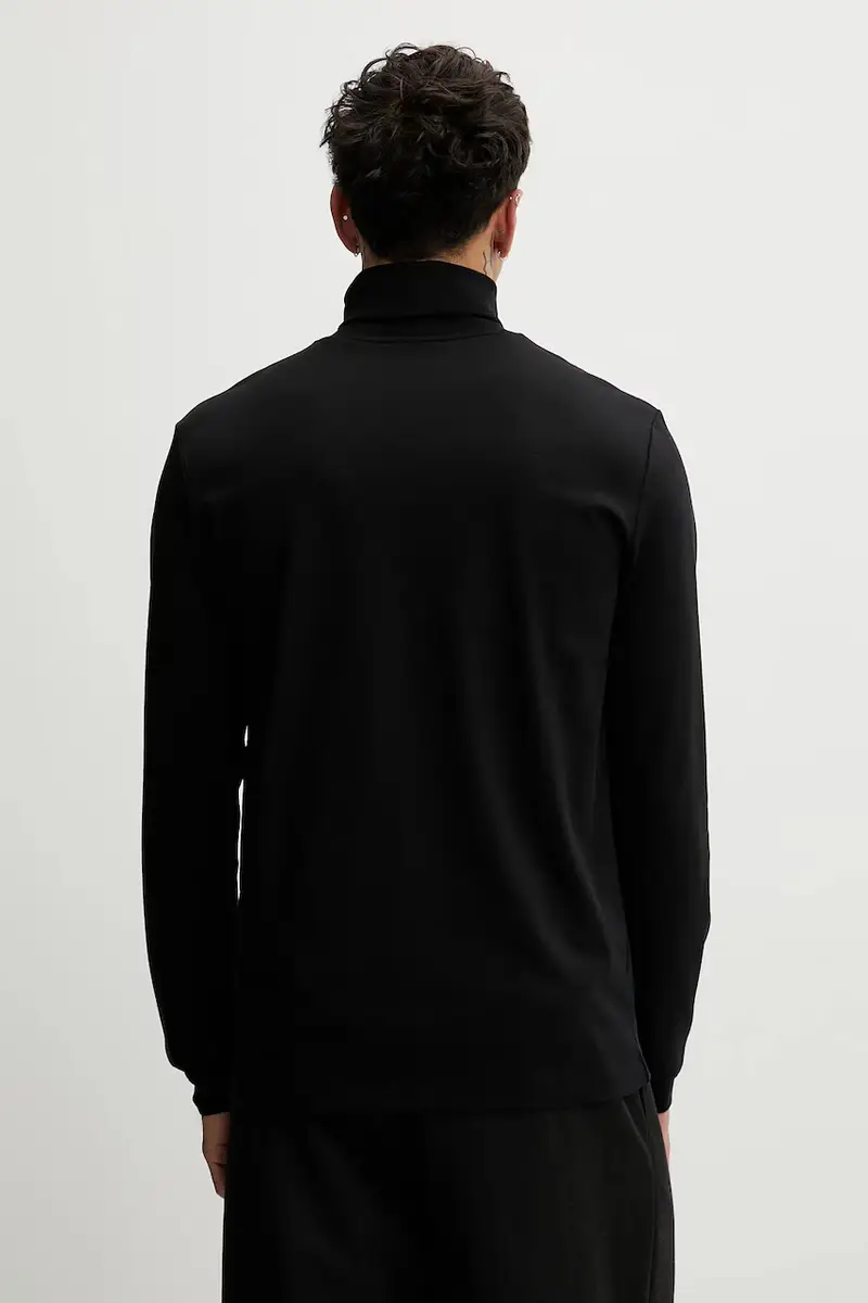 top a maniche lunghe in cotone colore nero 50547372 miniatura 3