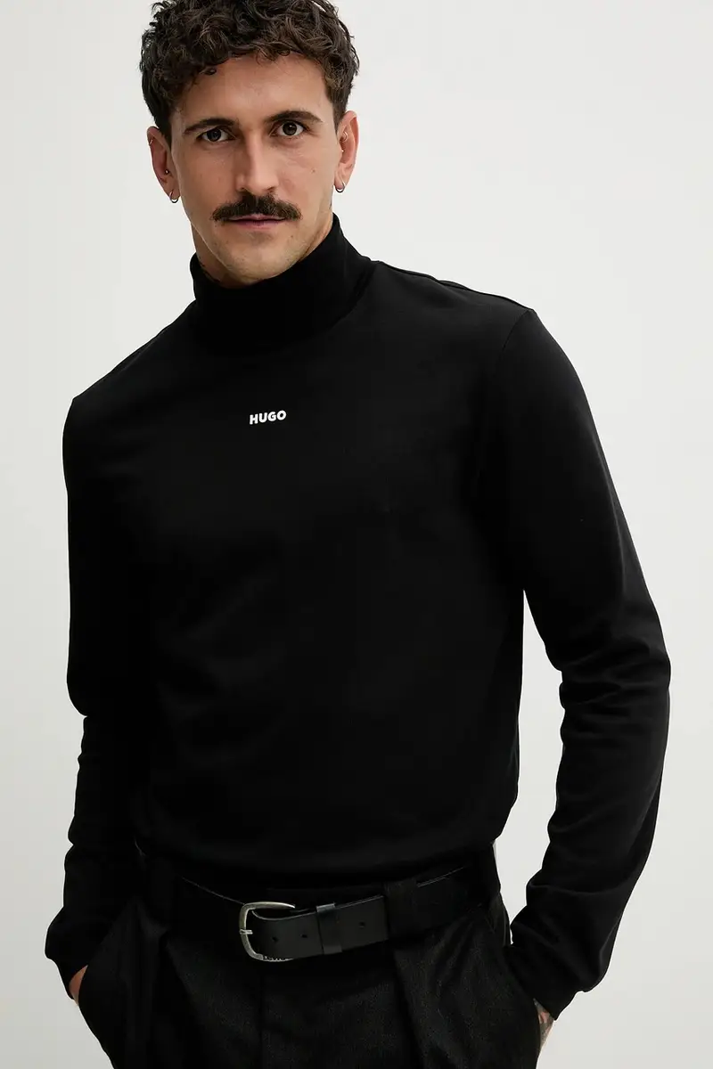 top a maniche lunghe in cotone colore nero 50547372 miniatura 4