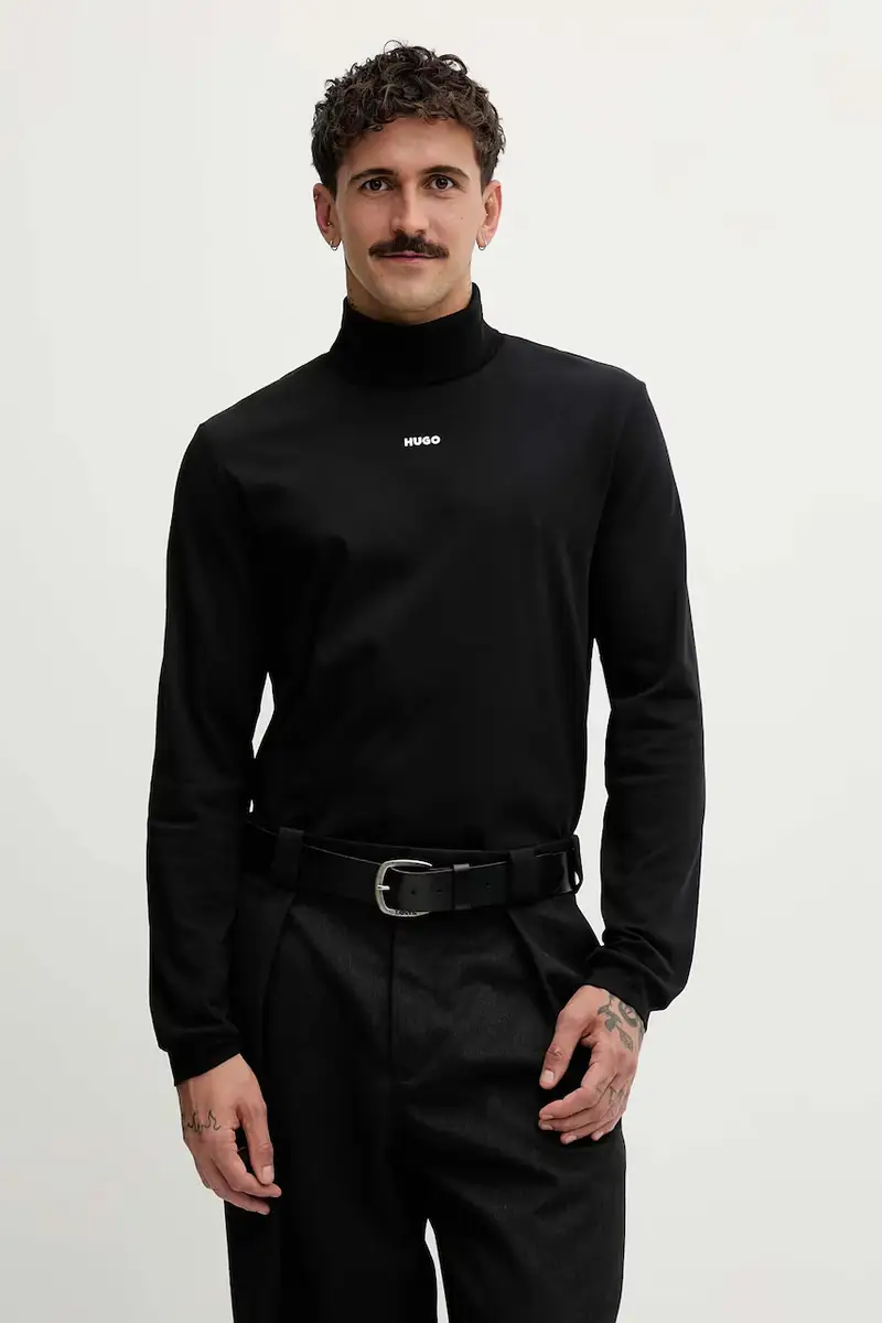 top a maniche lunghe in cotone colore nero 50547372