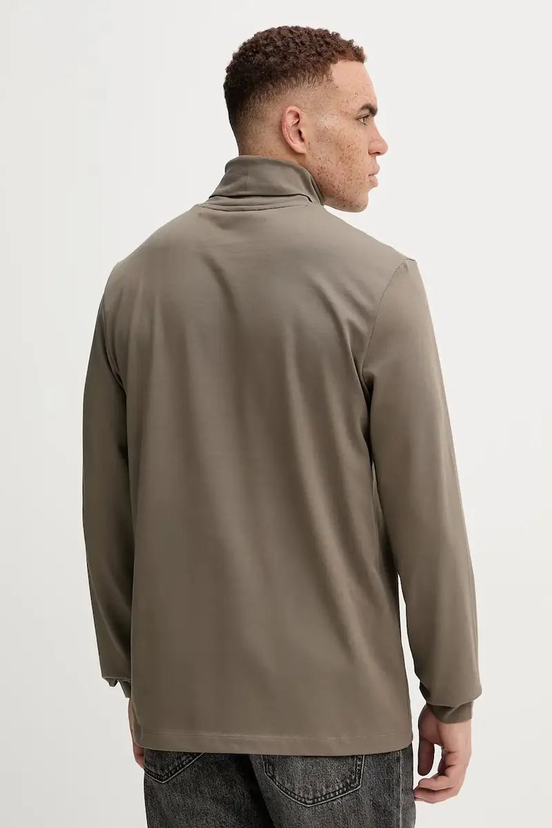 top a maniche lunghe in cotone colore verde 50547372 miniatura 3