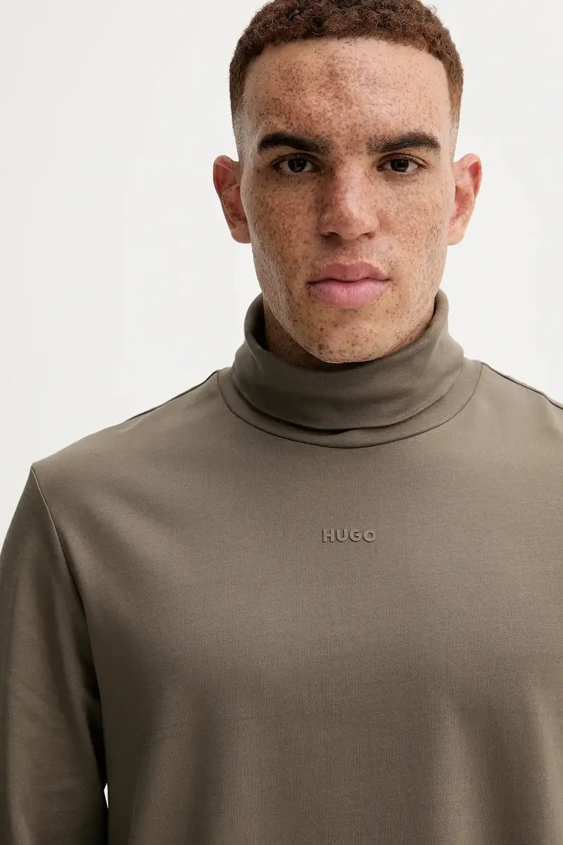 top a maniche lunghe in cotone colore verde 50547372 miniatura 4