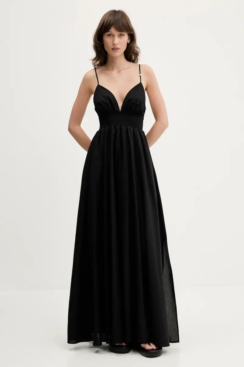 vestito in cotone colore nero 50536456