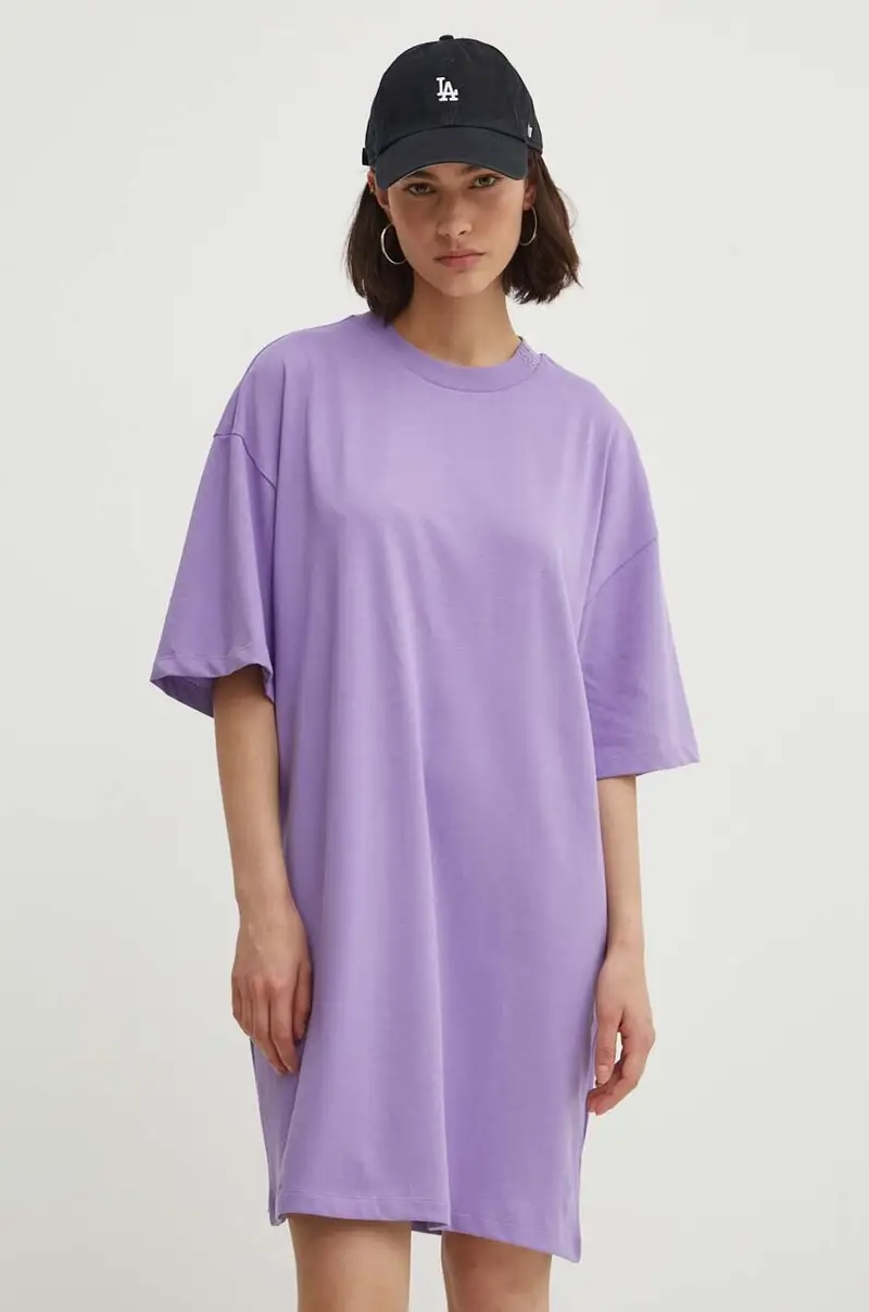 vestito in cotone colore violetto 50521254 miniatura 2