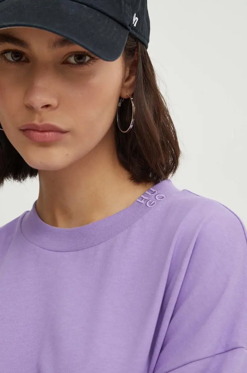 vestito in cotone colore violetto 50521254 miniatura 4