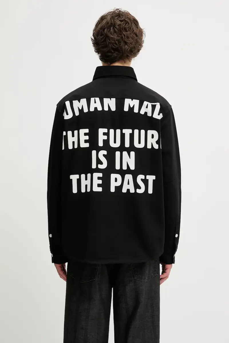 camicia in cotone OVERSIZED uomo colore nero HM30SH014 miniatura 3