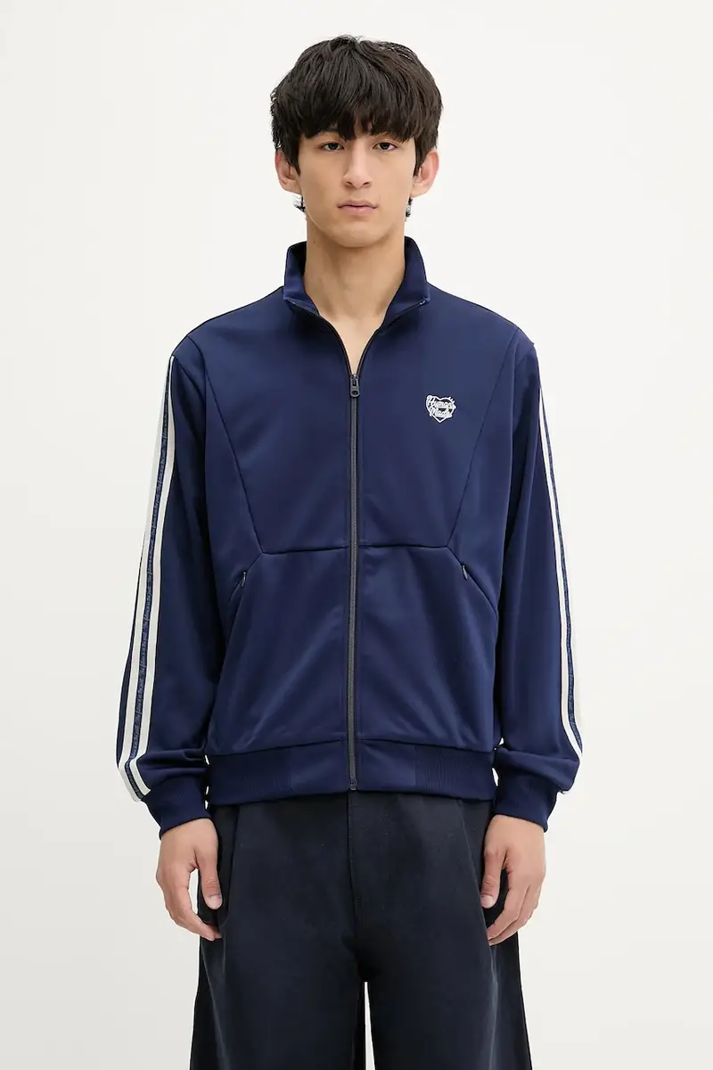 felpa uomo colore blu navy con applicazione HM29JK028