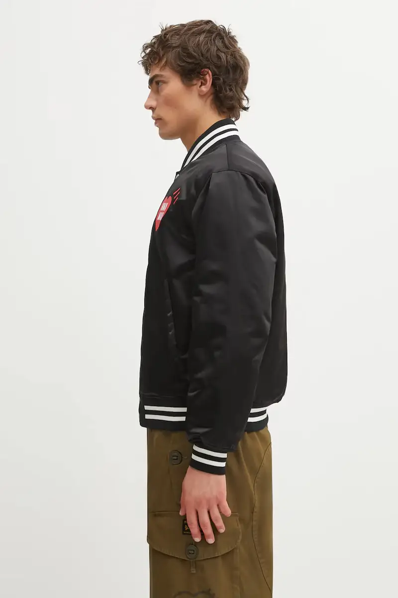 giacca bomber NYLON STADIUM colore nero HM30JK038 miniatura 2