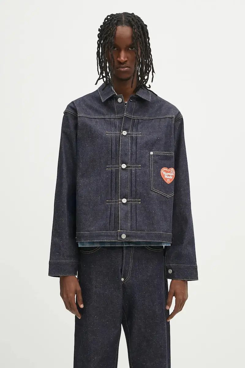 giacca di jeans Denim Work Jacket Past colore blu HM29JK002