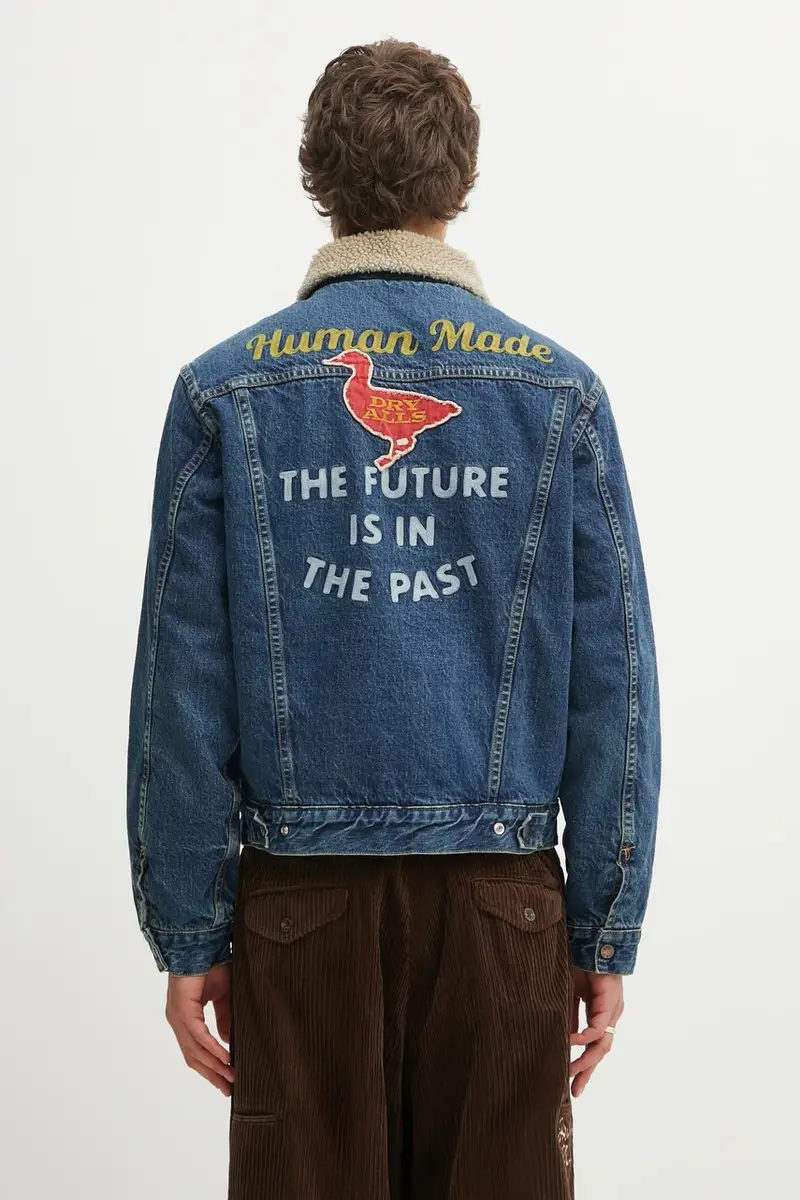 giacca di jeans in cotone BOA LINED colore blu HM30JK004 miniatura 3