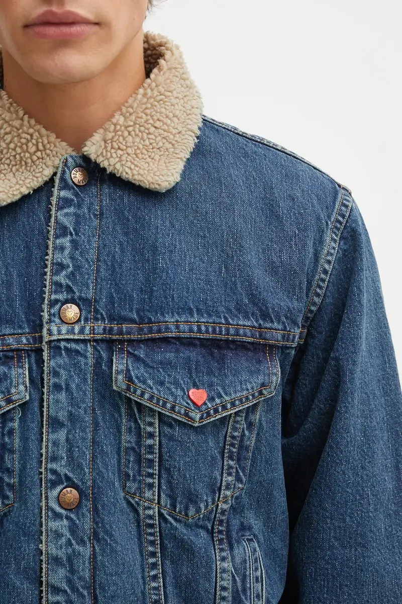 giacca di jeans in cotone BOA LINED colore blu HM30JK004 miniatura 4