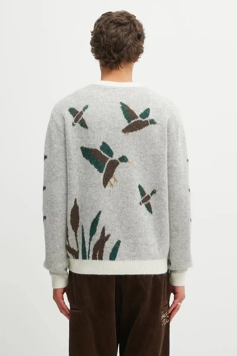 maglione con lana GRAPHIC colore bianco HM30CS014 miniatura 3